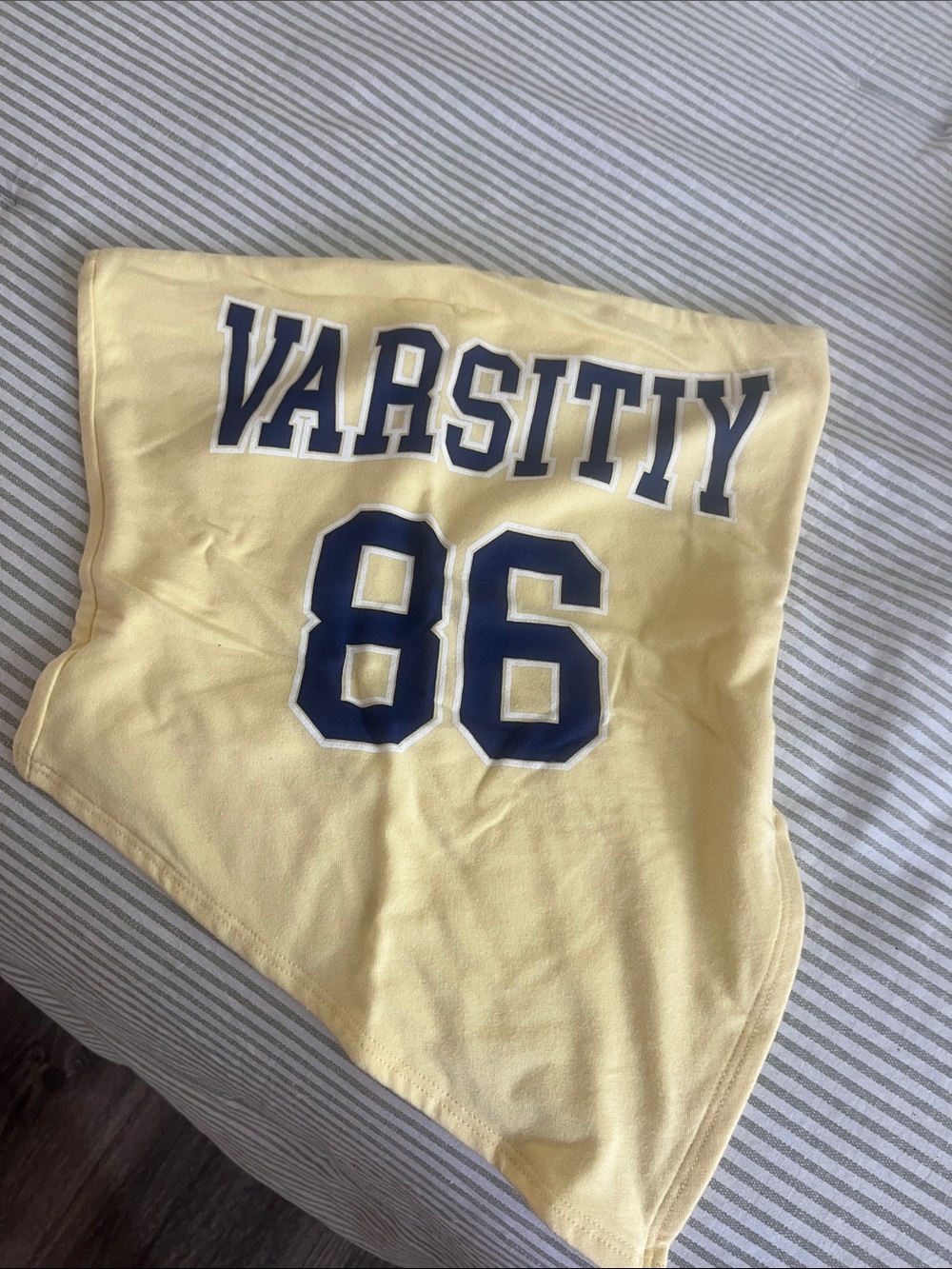 Yellow Varsity Graphic Tank Top with Navy '86'